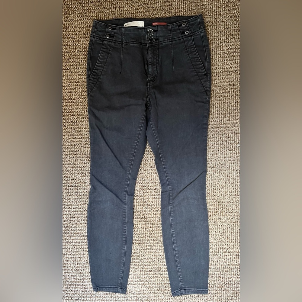 Pilcro, Anthropologie, size 26, high rise, skinny, dark gray jeans